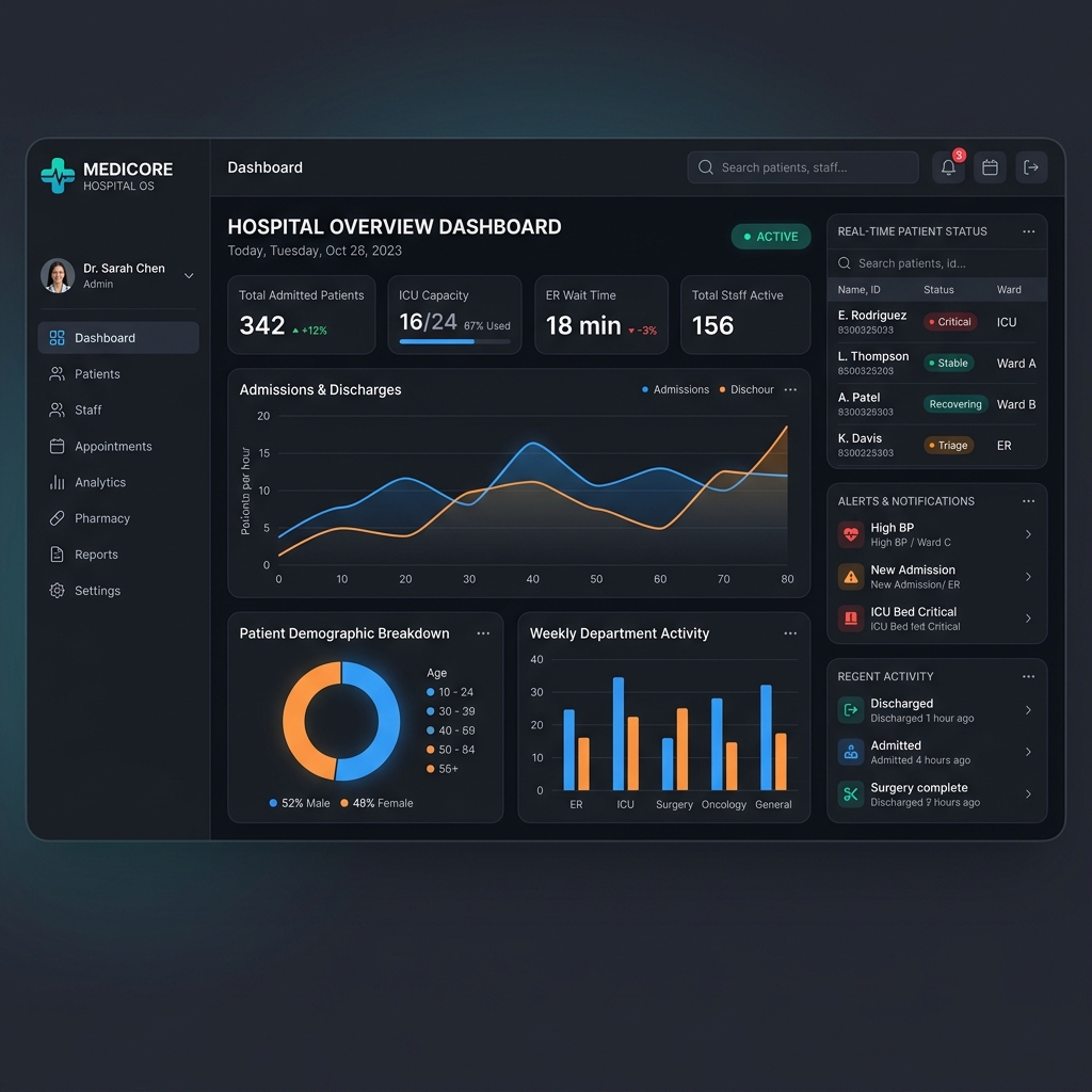 Healthcare HMS Interface Preview